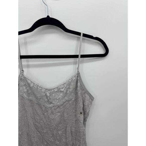 Maurices Y2K Gray Crinkle Lace Tank Top Camisole Size M NWT Fairy Coquette - Picture 4 of 7